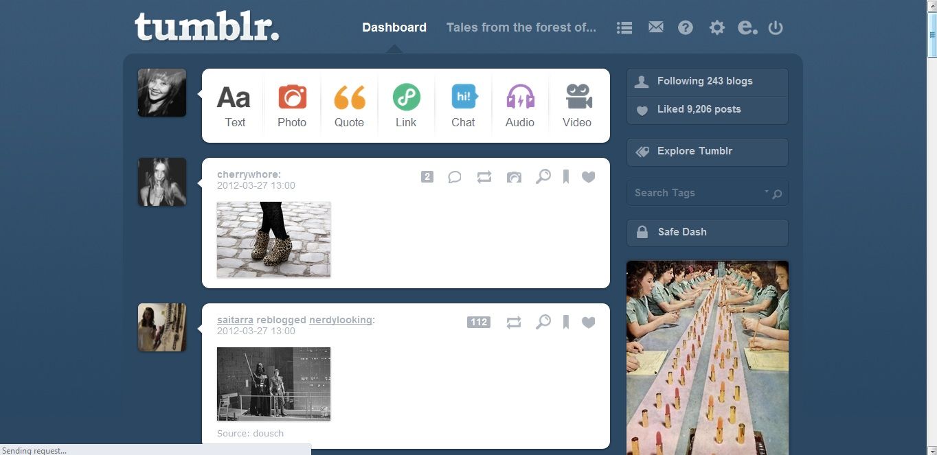 2. Tumblr memungkinkan kita untuk memposting teks, video, GIF, foto, tautan...