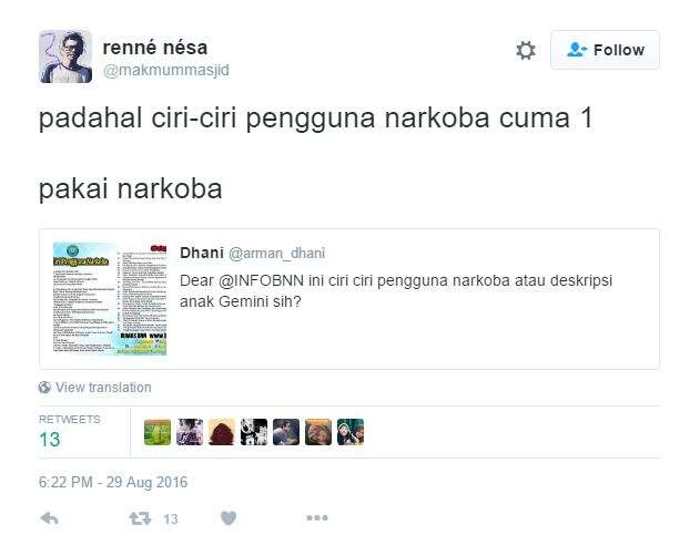 Ciri-ciri Pengguna Narkoba Versi BNN Ini Jadi Bahan Olokan Netizen