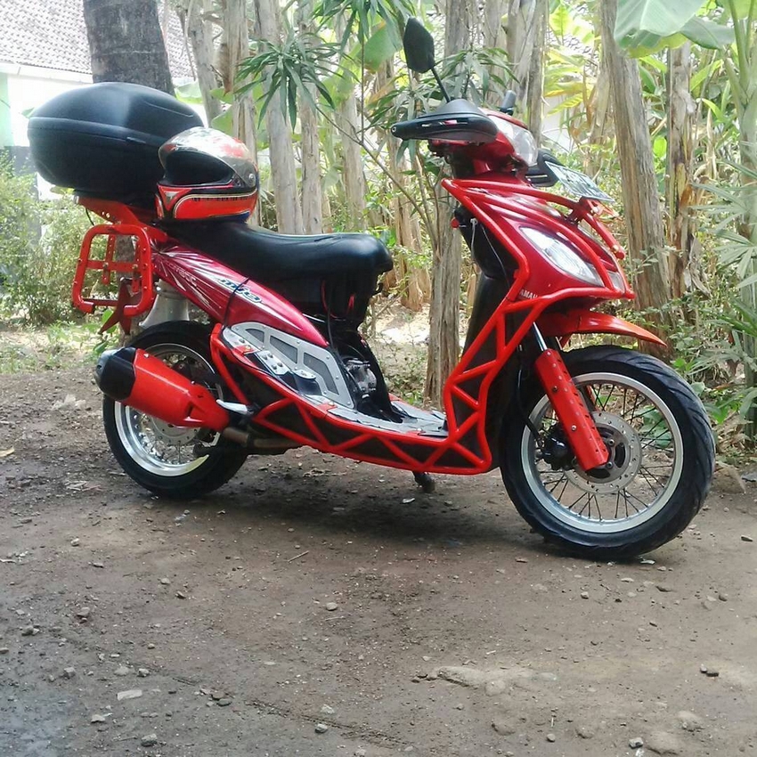 Kumpulan Gambar modifikasi motor mio j warna merah Paling Keren