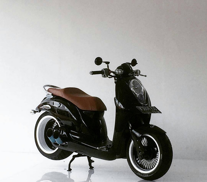 80 Gambar modifikasi motor mio 125 warna hitam Terbaru