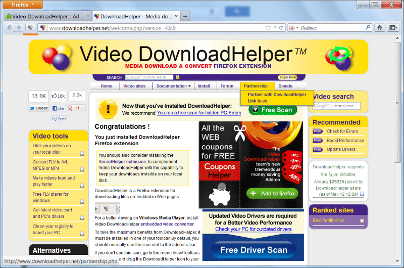 Video downloadhelper