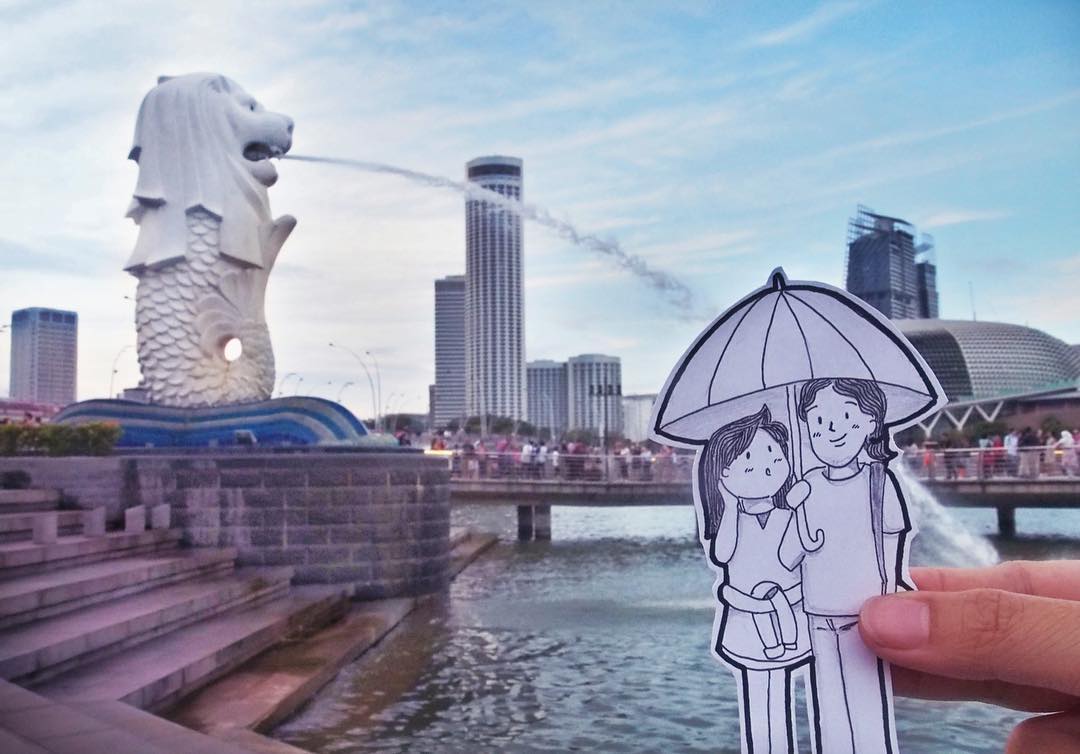 Gak Hanya Selfie Couple Ini Beneran Kreatif Pakai Doodle Di Foto Foto Liburan Mereka