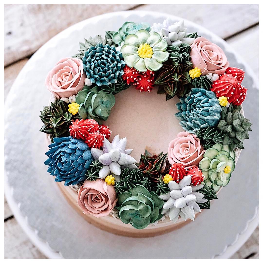 12 Desain Kue Mirip Terrarium Bunga Indahnya Bikin Gak Tega Makan