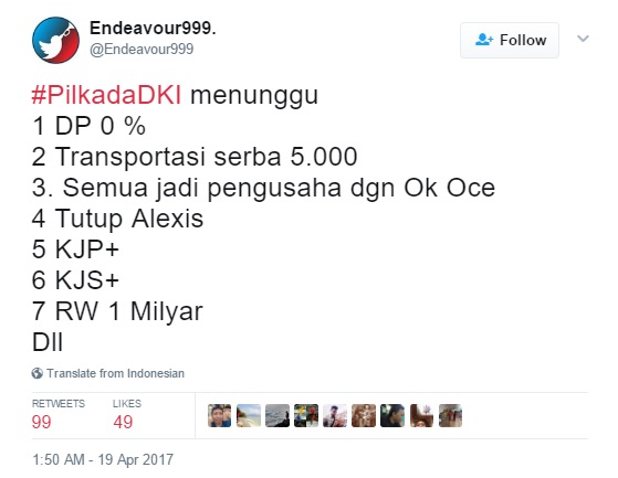 Anies-Sandiaga Unggul Quick Count, Netizen Tagih Rumah DP Rp 0