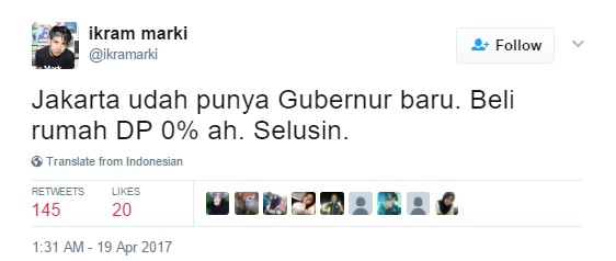 Anies-Sandiaga Unggul Quick Count, Netizen Tagih Rumah DP Rp 0