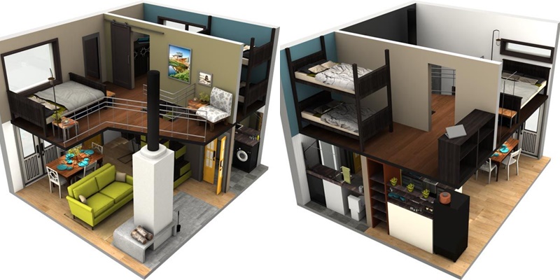 21 Desain  Denah Rumah  Minimalis  2 Lantai  Sederhana  Modern