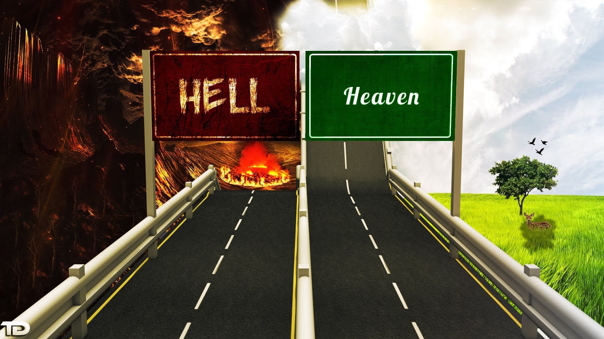 Никуда играй. Дорога в рай и ад. Рай или ад. Рай и ад картинки. Путь в рай и ад.