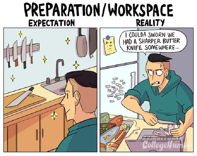 Персон комиксы. COLLEGEHUMOR комиксы. Expectation reality Cooking. Home Office expectations vs reality. Graphic Designer job expectations reality.