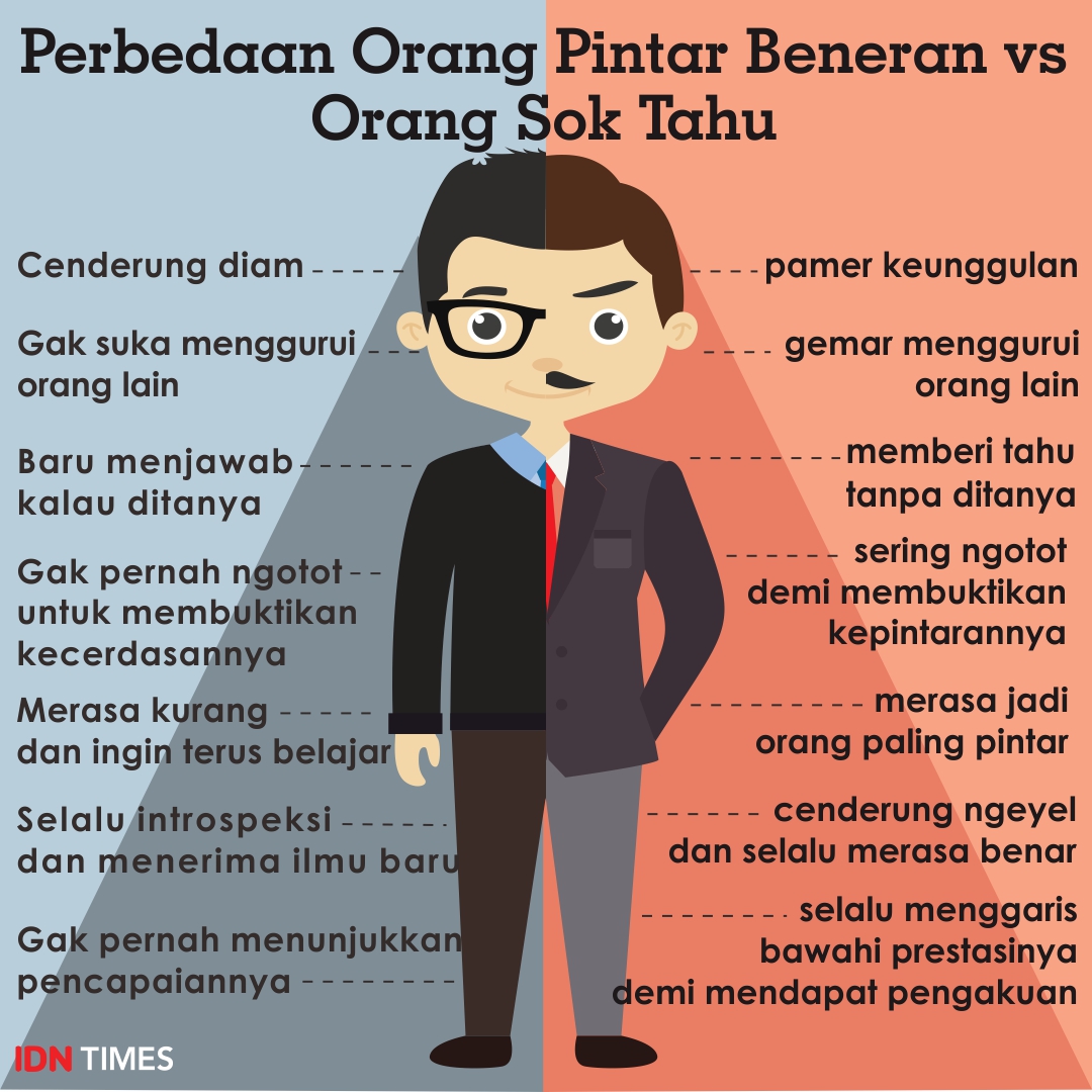 7 Cara Mudah Membedakan Orang Yang Pintar Vs Sok Tahu