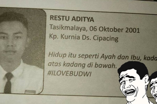 15 Kata Mutiara di Buku Alumni Siswa SMP ini Bikin Ngakak 