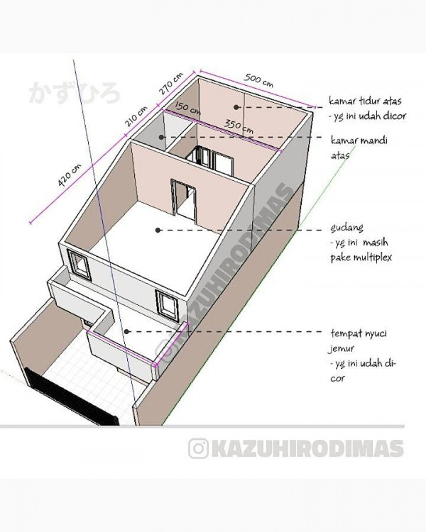 Desain Luar Biasa Rumah  2  Lantai  Luas Tanahnya Cuma 60 m 