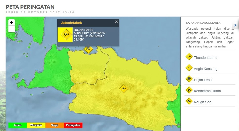 Hujan Intensitas Sedang Guyur Wilayah Jakarta