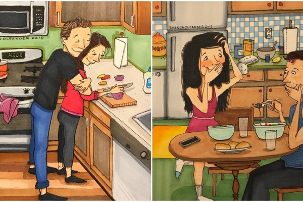 Romantis Banget 10 Ilustrasi Gambarkan Mesranya Pasangan Suami Istri