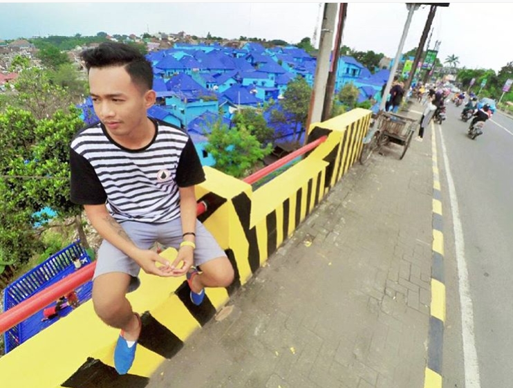 10 Potret Unik Kampung Biru Arema, Wisata Tematik Baru di Kota Malang
