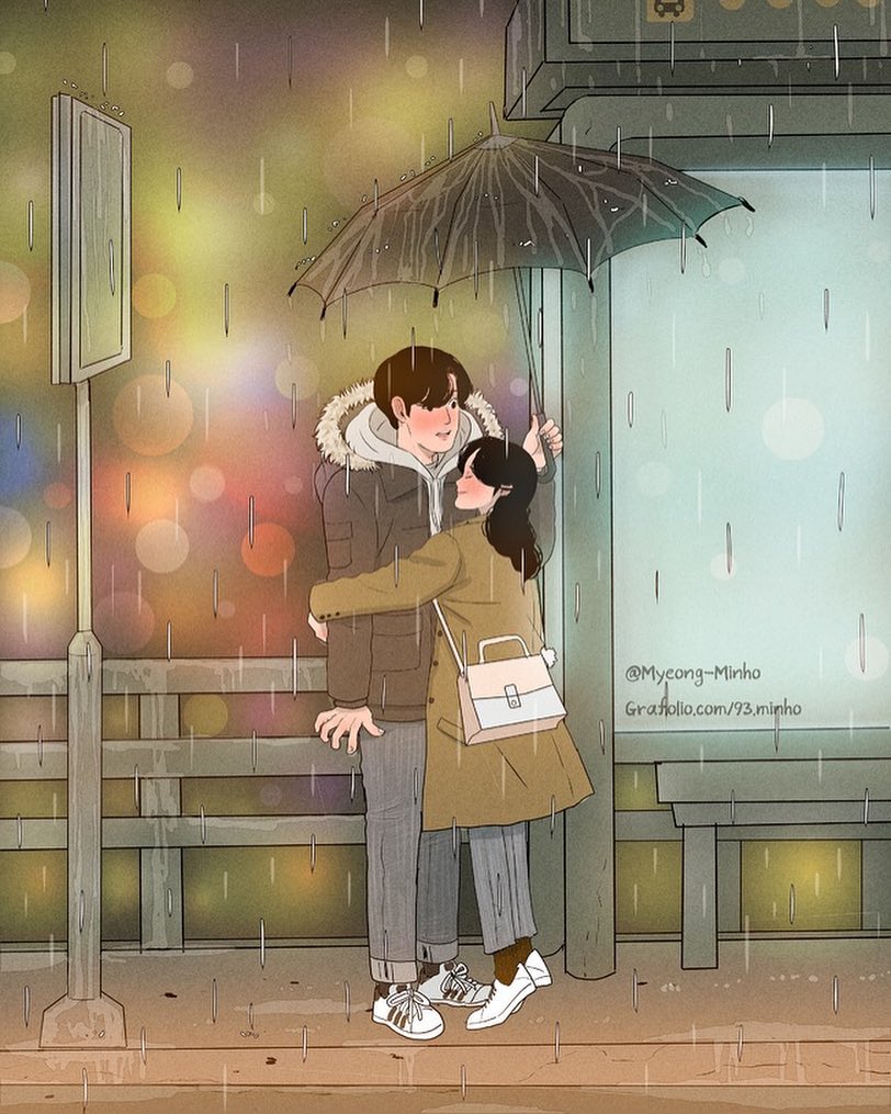 Nempel Terus, 11 Ilustrasi Ini Gambarkan Keseharian Pengantin Baru