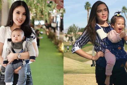 10 Gaya Seleb Muda Saat Gendong Anak, Keibuan Banget