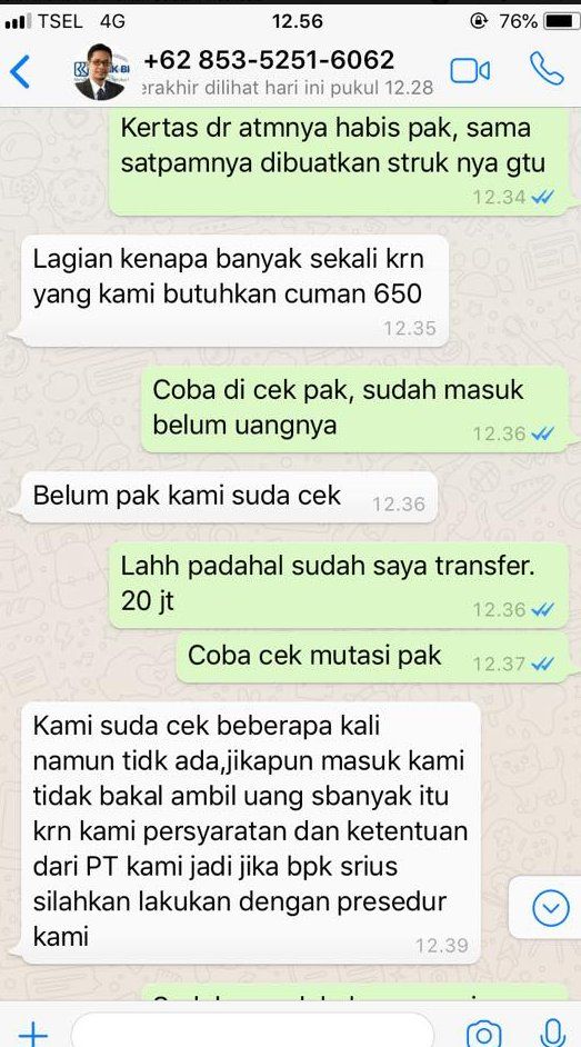 Pelaku masih saja ngotot.