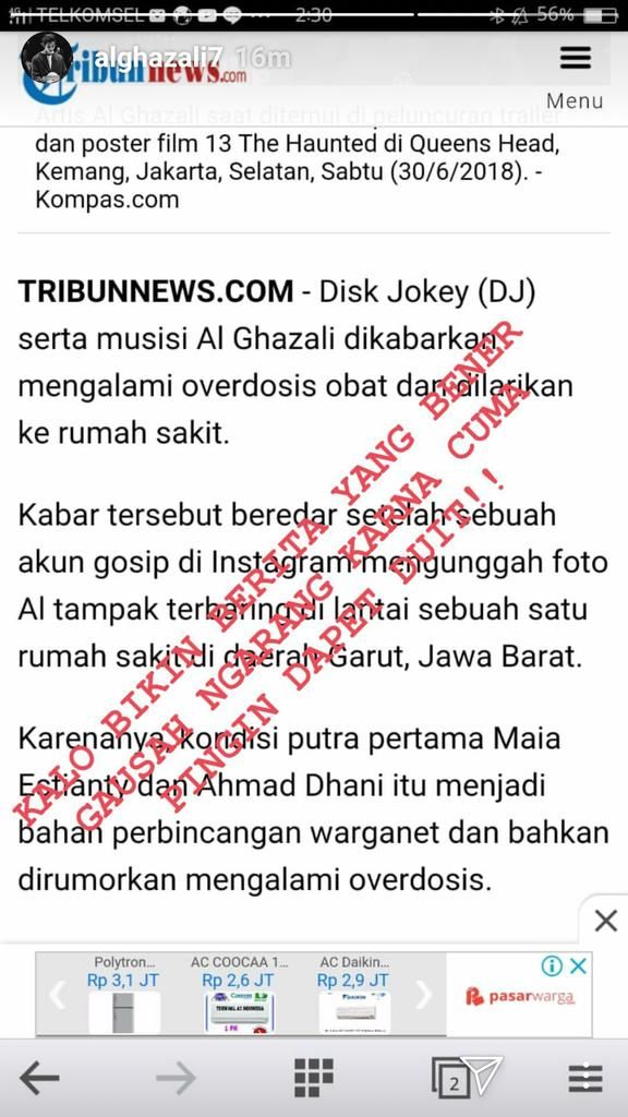 Ramai Dibicarakan, Ini 5 Pesan Misterius Al Ghazali di Instagram