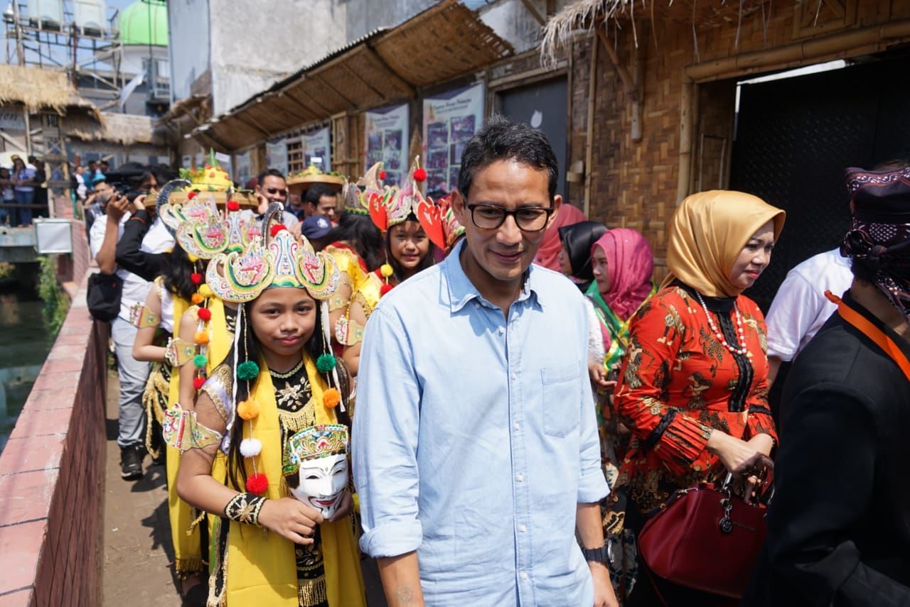 Di Kampung Polowijen Malang, Sandiaga Singgung Ekonomi Berbasis Budaya