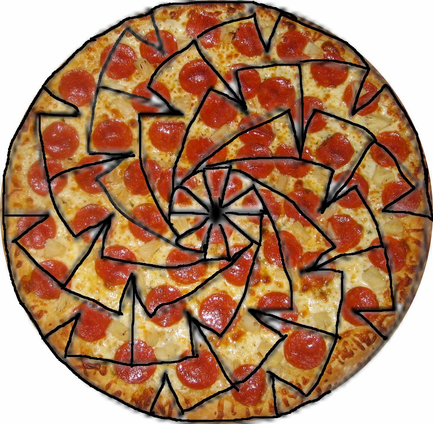 Как нарезать пиццу на 12 кусков