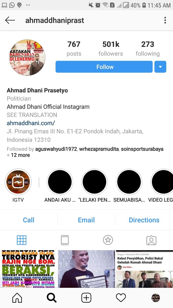 Dugaan Pencemaran Nama Baik, Polisi Sita Akun Instagram Ahmad Dhani 