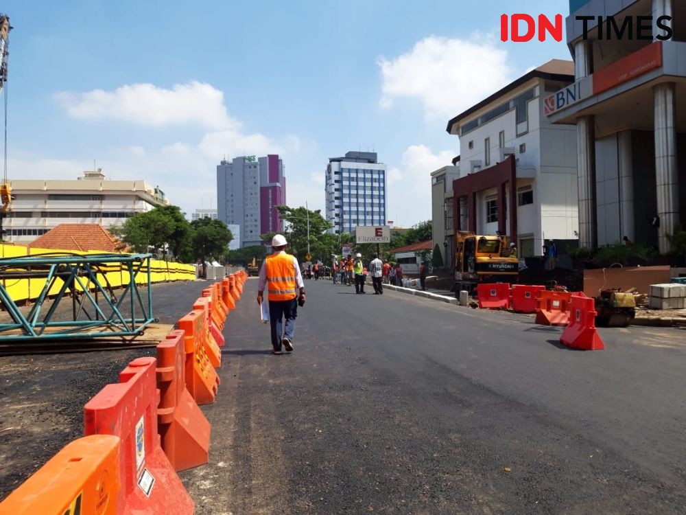 Selesai Diaspal, Pembukaan Jalan Raya Gubeng Menunggu Hasil Uji Coba