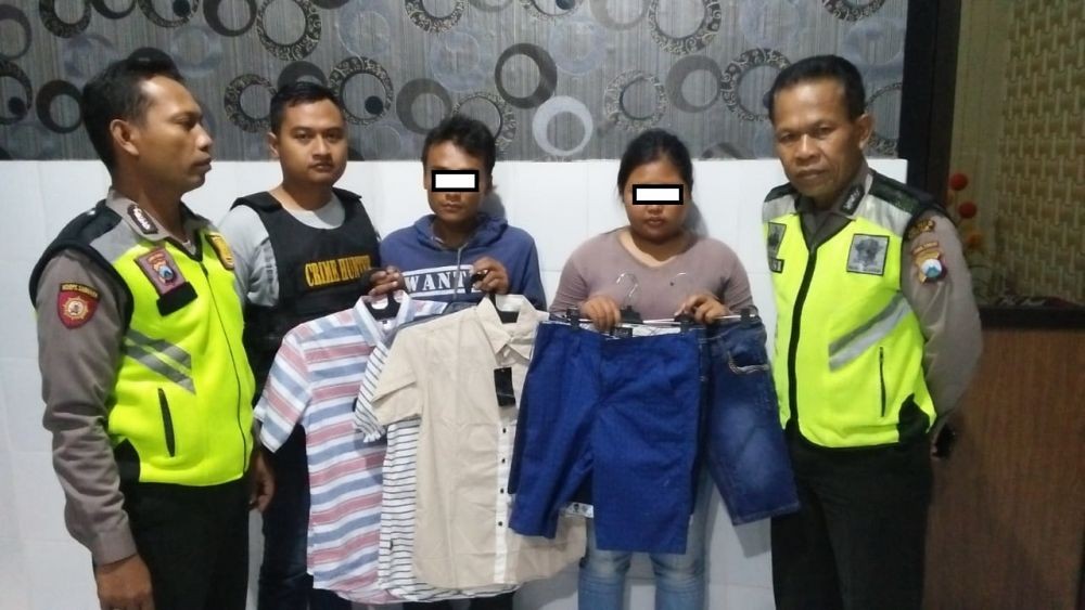 Sepasang Suami Istri Asal Kota Mojokerto Mencuri Pakaian di Gresik
