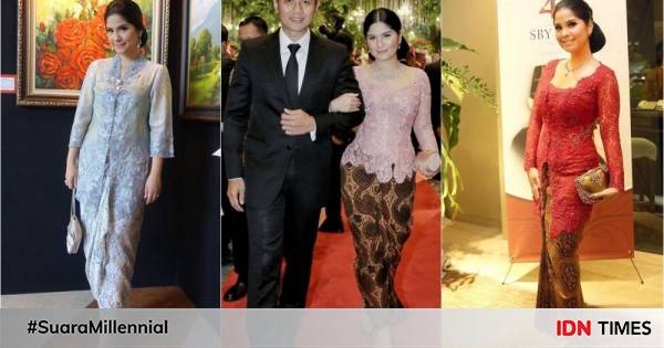 10 Inspirasi Kebaya Ningrat Ala Annisa Pohan, Elegan Banget Lho!