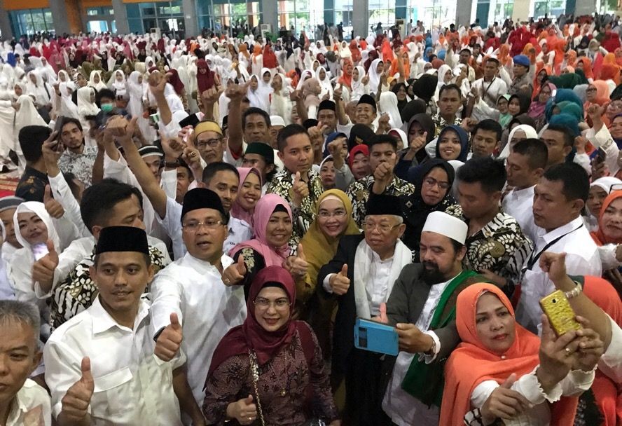 Kampanye di Makassar, Ma'ruf sebut Jokowi Pemimpin yang Cinta Ulama