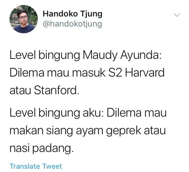 Maudy Ayunda Galau Harvard - Stanford, Ini 12 Dilema Sobat Twitter