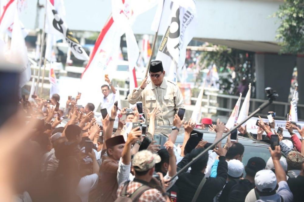 Datang ke Bandung, Pendukung Prabowo Kompak Teriak Presiden