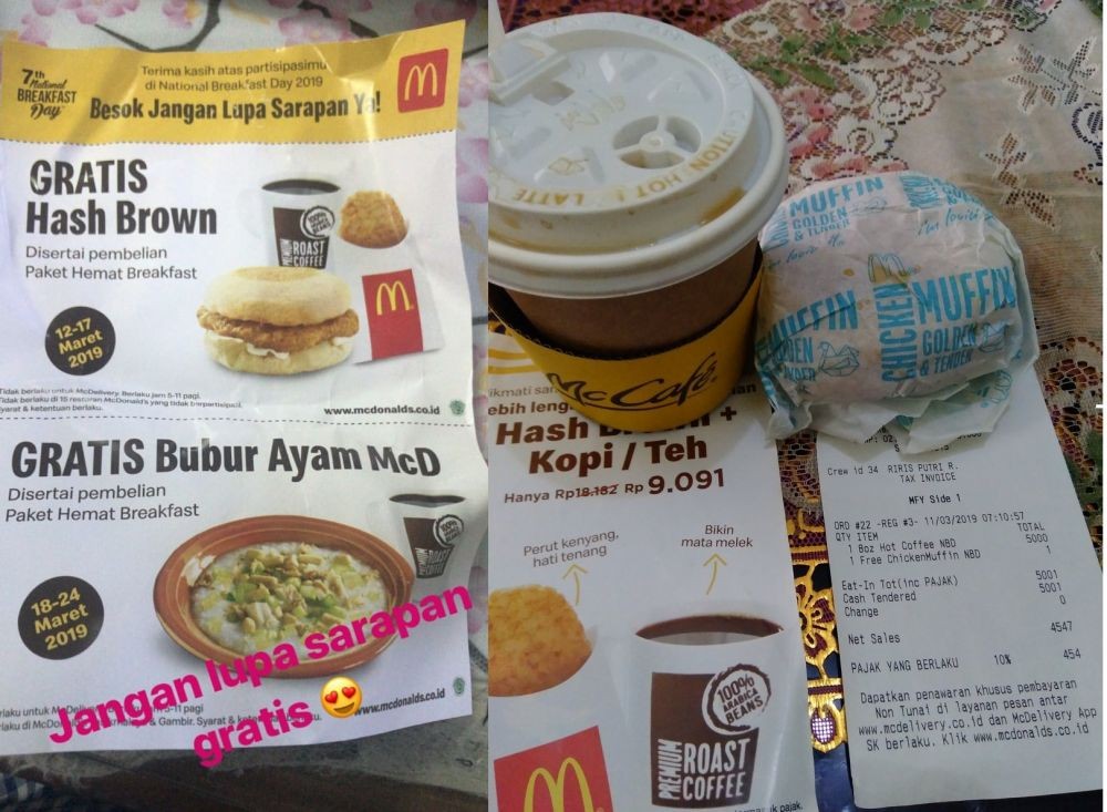 McDonald's Bagi-bagi Sarapan Gratis, Berlaku Sampai 17 Maret