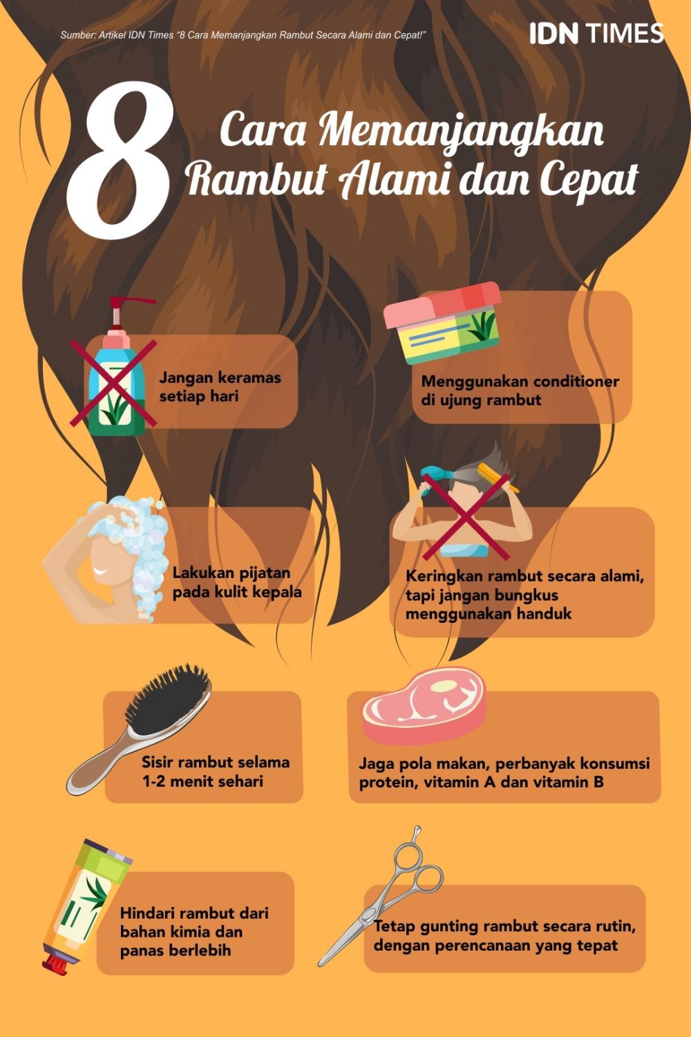 8 Cara Memanjangkan Rambut Secara Alami dan Cepat!