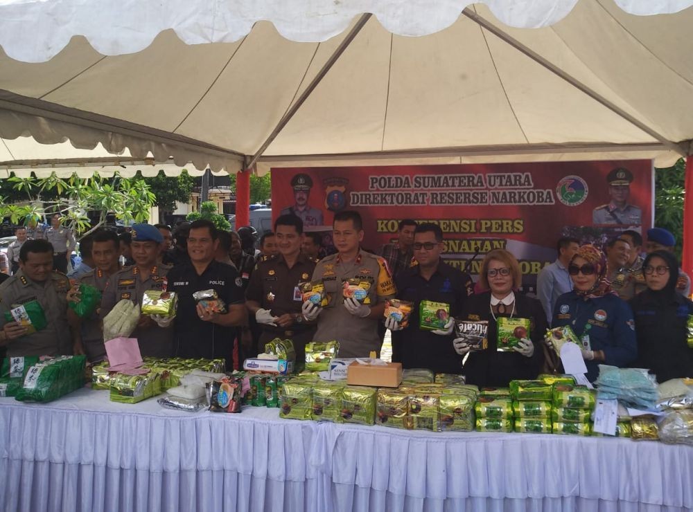 Polisi Musnahkan 160,71 Kilogram Sabu  dan Narkotika lainnya