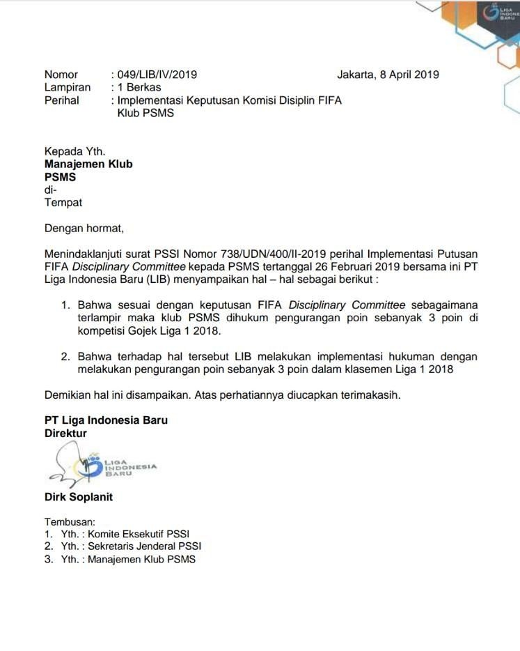 Gara-gara Tunggak Gaji, PSMS Disanksi FIFA Pengurangan Poin 