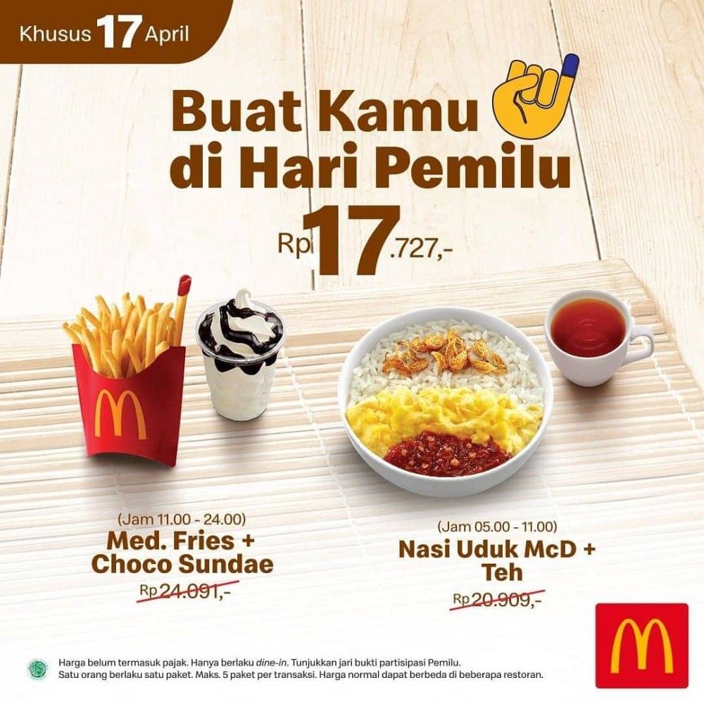 33 Promo Makan Murah Pemilu 2019, Diskonnya Gila-gilaan!