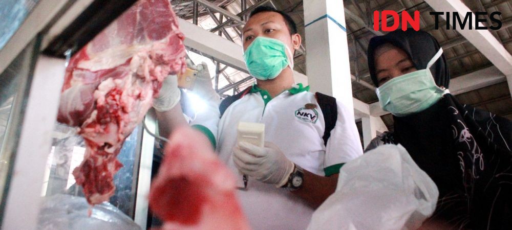Disperpautkan Bantul Sidak Ketersediaan Daging di Pasar Imogiri