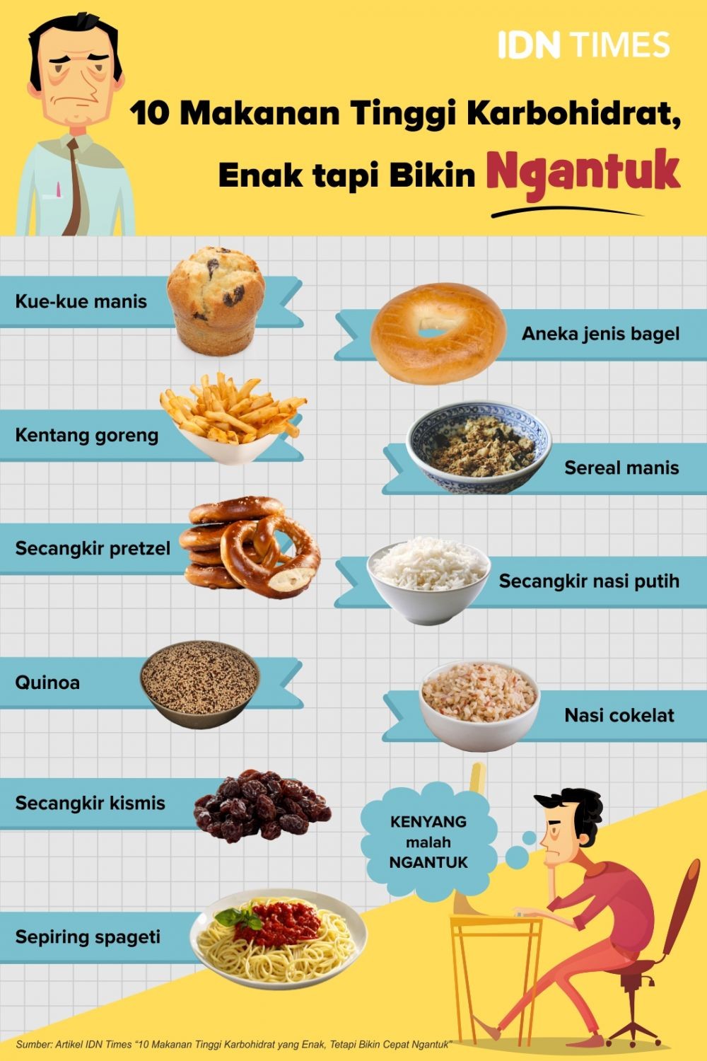 10 Makanan Tinggi Karbohidrat Yang Enak Tetapi Bikin Cepat Ngantuk