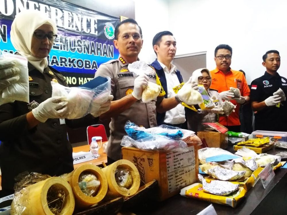 Polres Bandara Soetta Musnahkan 4,4 Kilogram Sabu Hasil Sitaan