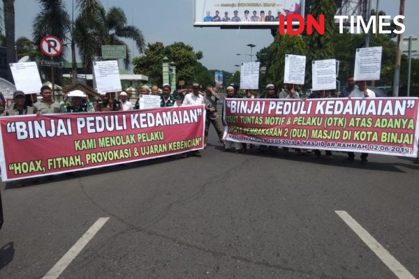 Massa Tuntut Polisi dan Pemko Usut Pembakaran 2 Masjid di Binjai