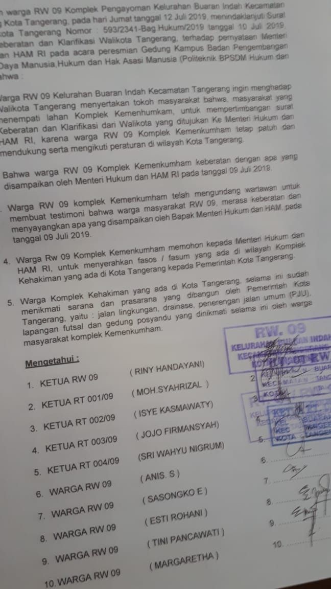 Wali Kota Tangerang Minta Warga Legowo Tanggapi Pernyataan Menkumham