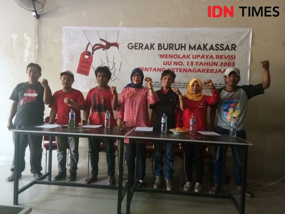 Aliansi Gerak Buruh Makassar Tolak Revisi UU Ketenagakerjaan