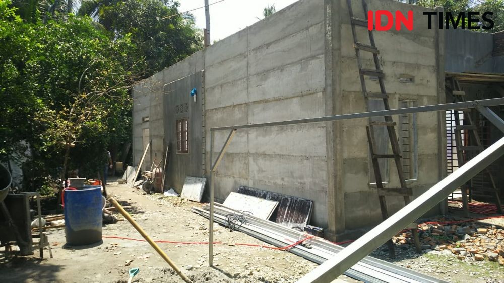 Warga Tanjung Pura Ciptakan Inovasi Rumah Cor Anti Gempa