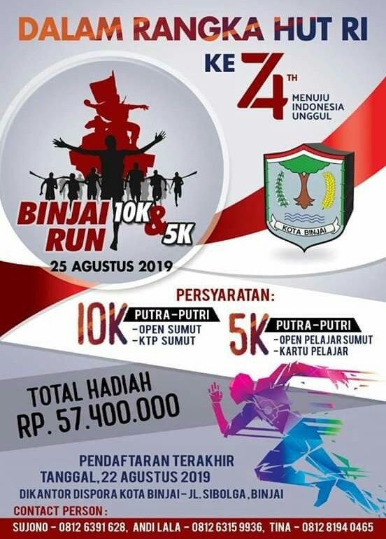 Binjai Run 10K dan 5K Siap Memeriahkan Hari Kemerdekaan, Ayo Daftar!