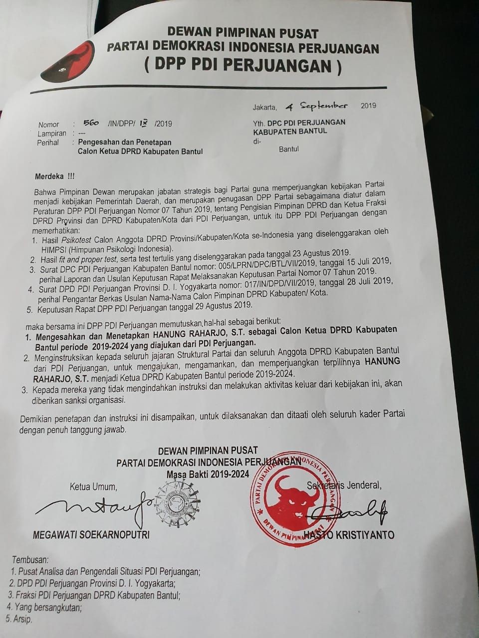 DPP PDI Perjuangan Tunjuk Hanung Raharjo jadi Ketua DPRD Bantul