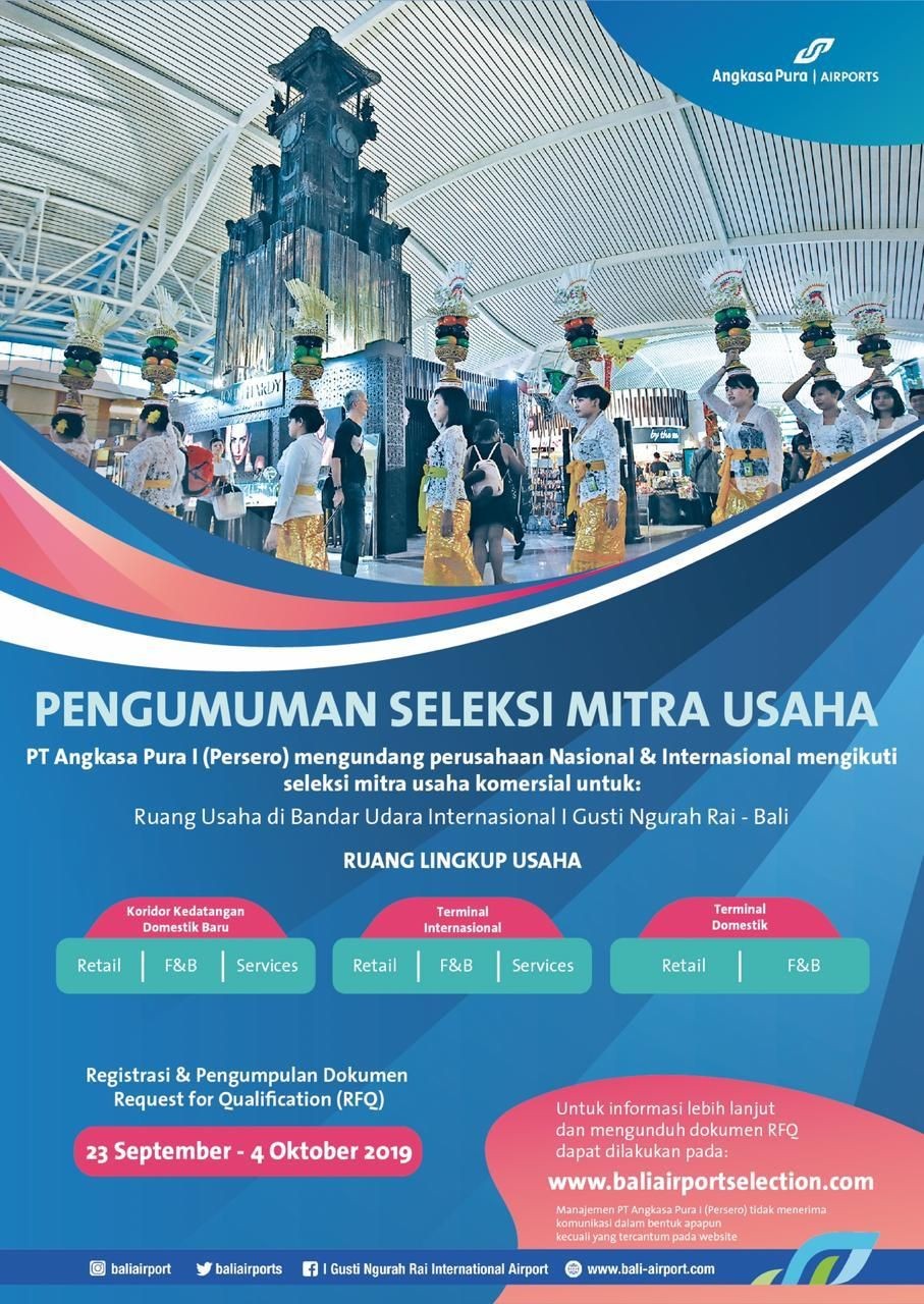 Kesempatan Nih! Bandara Ngurah Rai Buka Seleksi Mitra Usaha