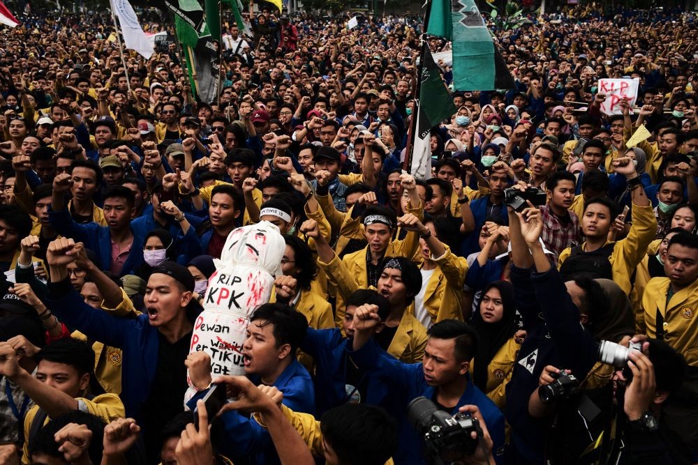 1.500 Mahasiswa Banyumas Gelar Aksi Tolak RUU KUHP dan UU KPK