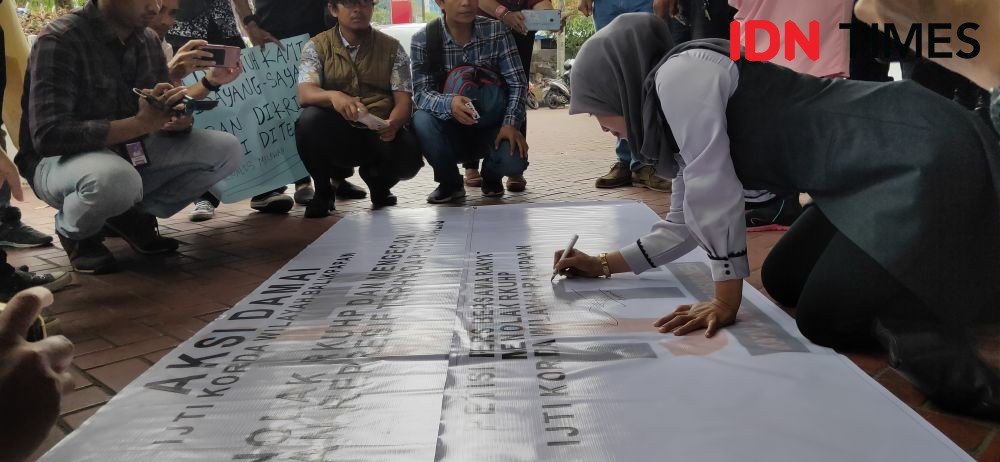 Demo Jurnalis di Balikpapan, Tolak Kekerasan dan RKUHP