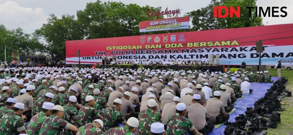 Jelang Pelantikan Presiden, Personel TNI-Polri Gelar Istighosah