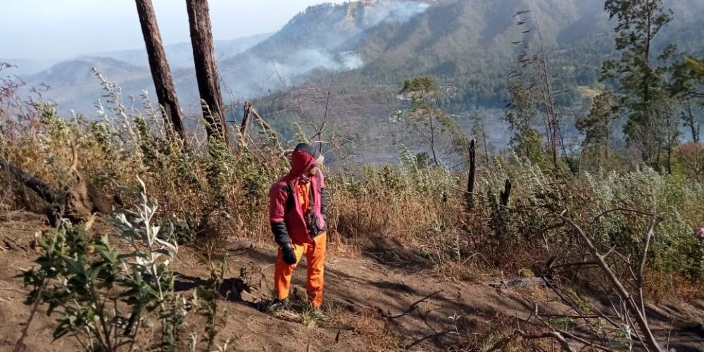 Empat Pendaki yang Terjebak Kebakaran Gunung Ranti Berhasil Dievakuasi